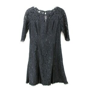 Eliza J Dress Size 4 Black Floral Lace Cocktail‎ Party Evening Half Sleeve